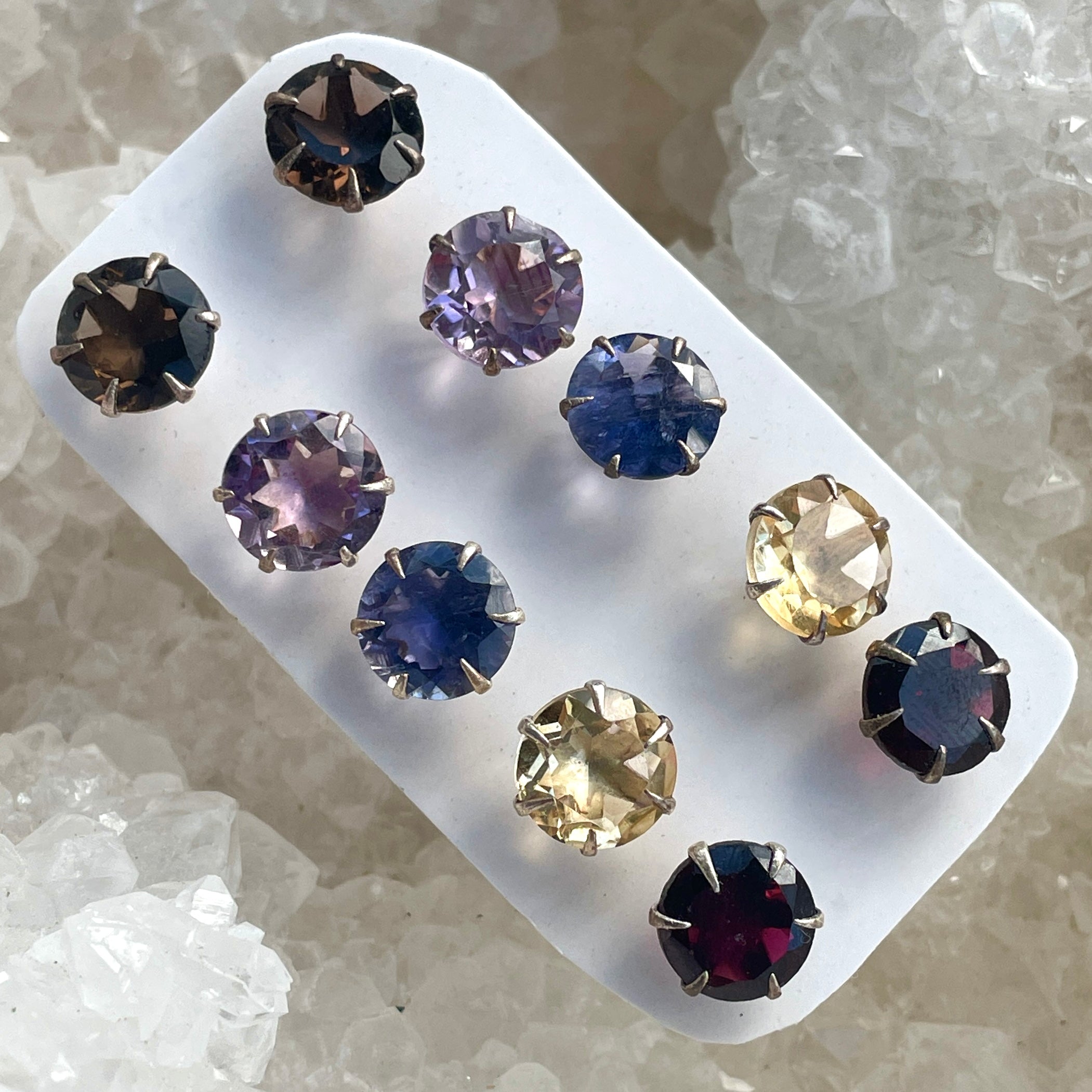 Assorted Crystal Stud Earrings - 5pc Assorted Crystal Stud Earrings - 5pc
